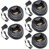 Teseko 5-Pack CP200D WPLN4137 WPLN4138 Charger for Motorola CP200 CP340 CP360 CP380 CP040 CP140 PM400 PR400 NNTN4496 NNTN4497 NNTN4970