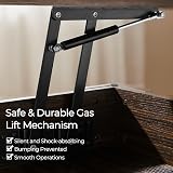 Yaheetech Lift Up Coffee Table Espresso with Hidden Storage Drawer Open Shelf view 7