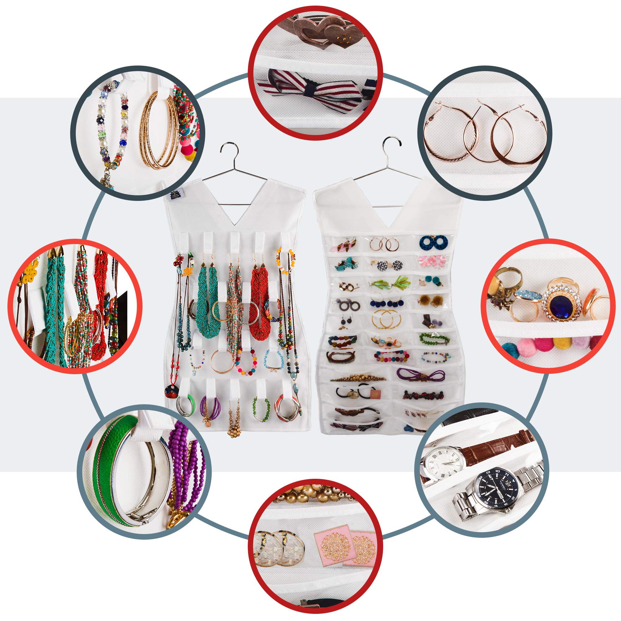 Regal Bazaar Jewelry Organizer DualSided Accessory Holder and