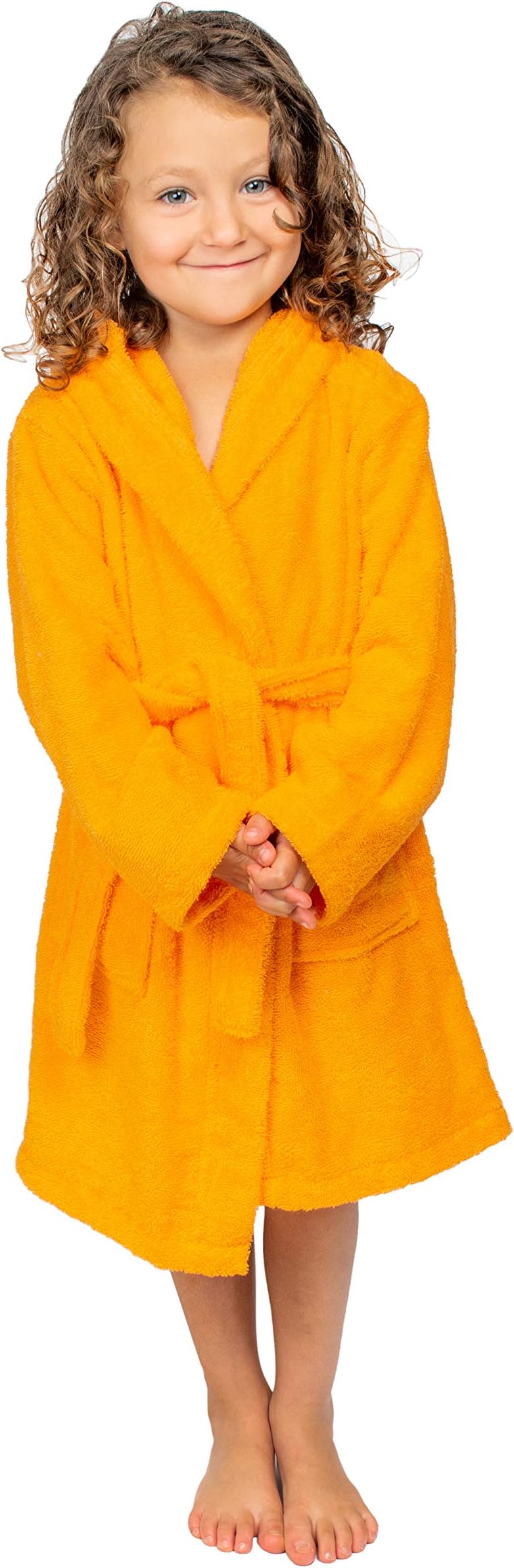 Kids - Unisex Hooded Organic Bathrobe – GOTS Organic Turkish Cotton - Boys - Girls Robe, Made in Turkey