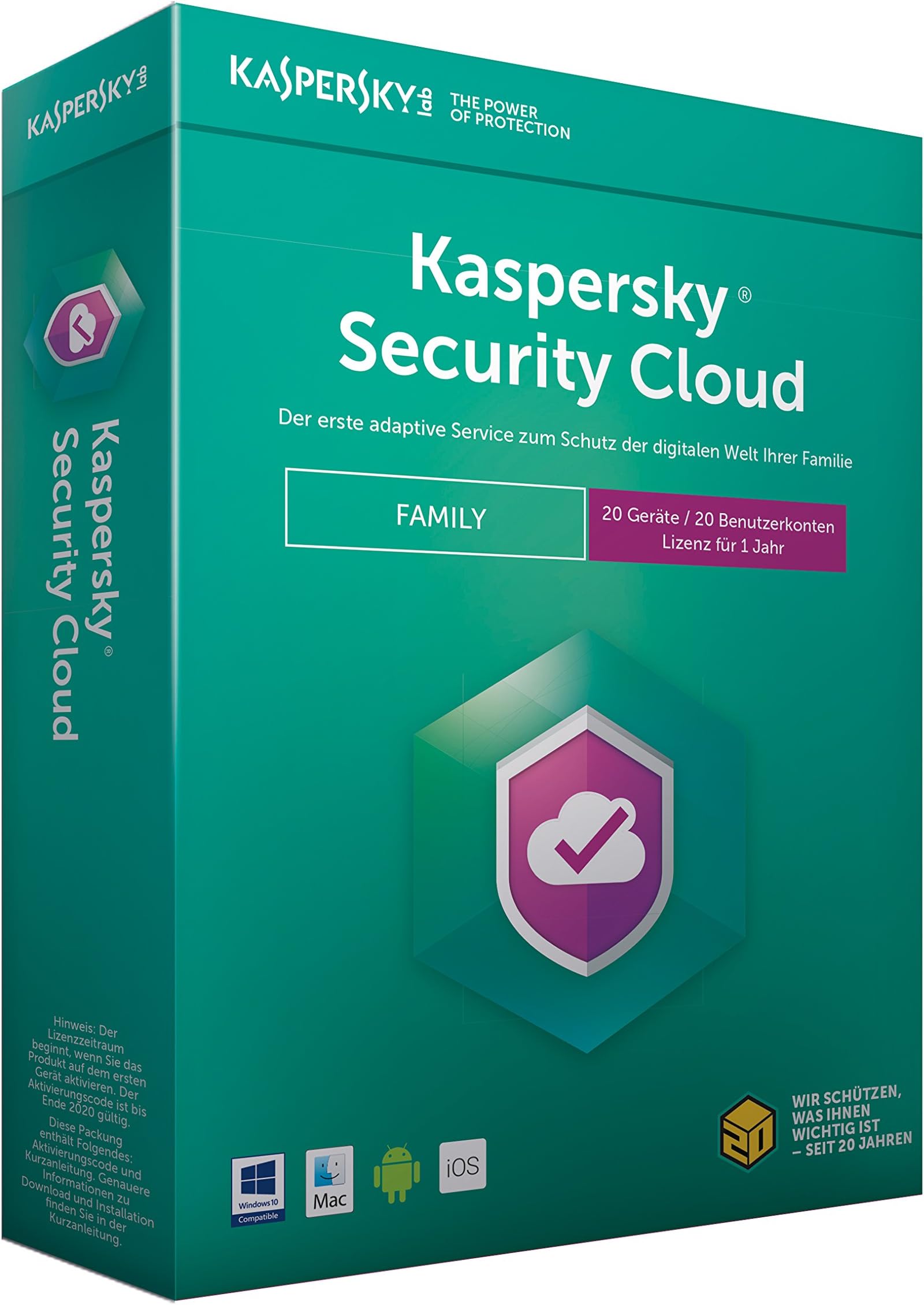 Kaspersky Security Cloud Family Edition 20 Geräte (Code in a Box)