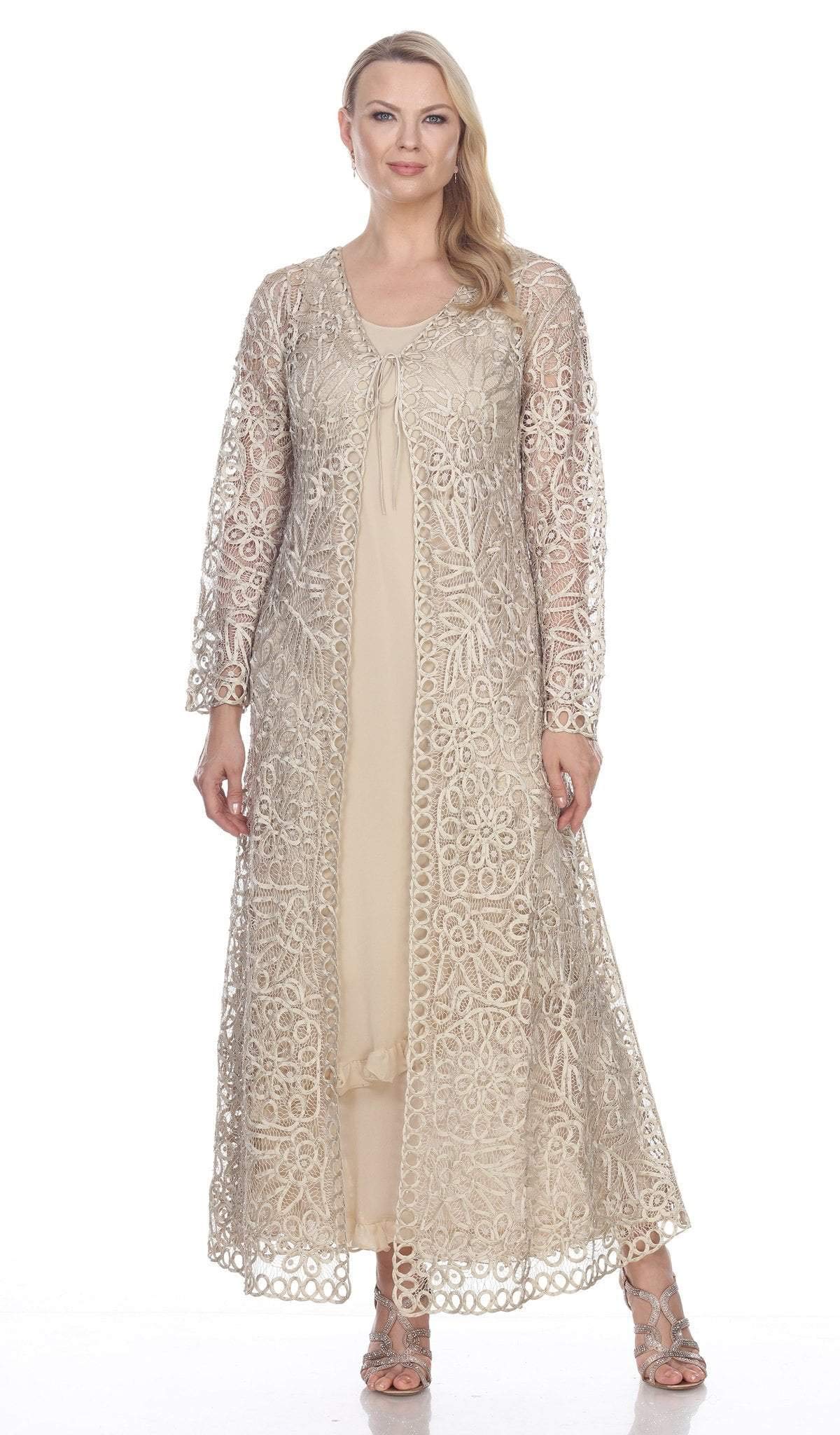 SOULMATES C12605 Beaded Handmade Crochet Duster Dress Set