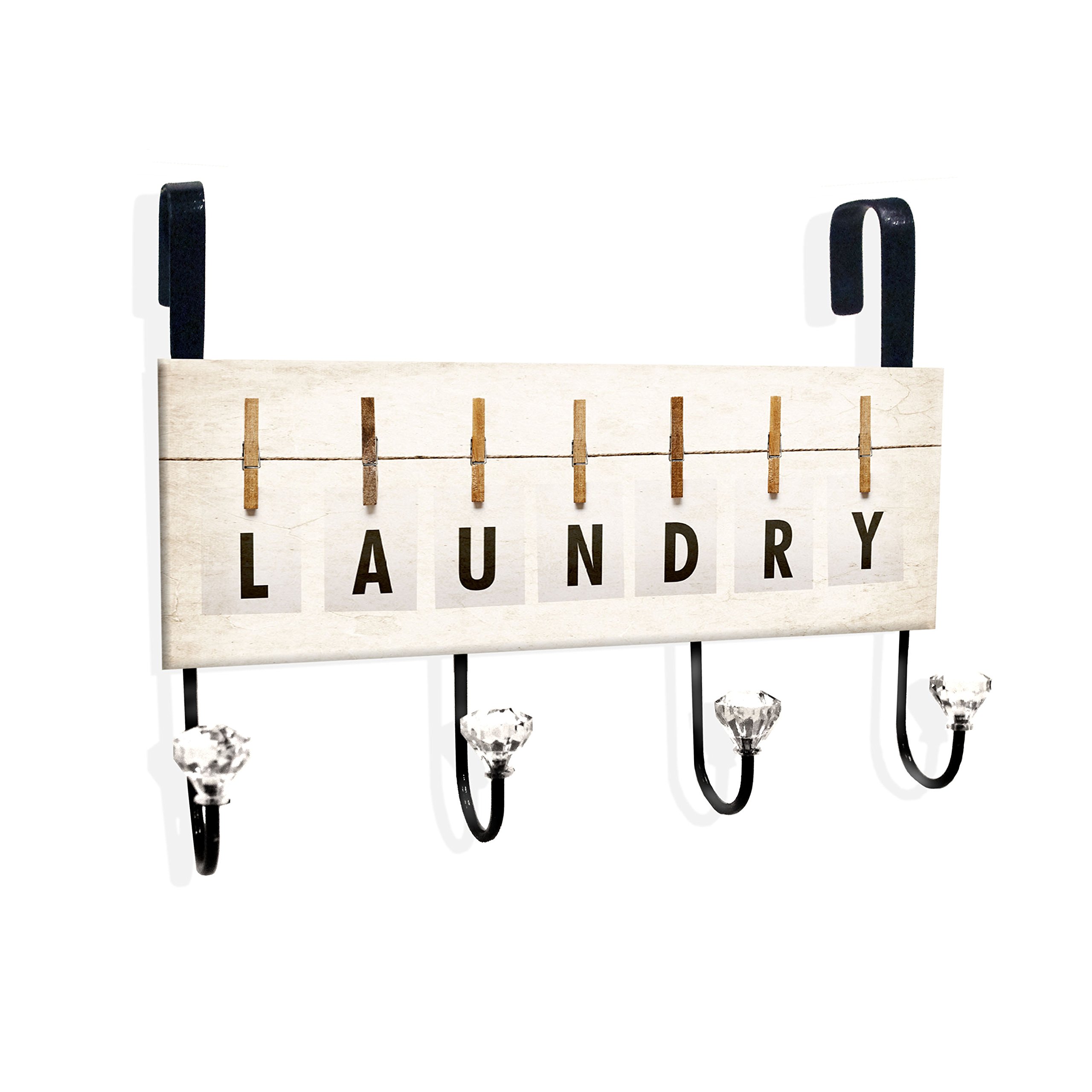 Stupell Home Décor Laundry Over The Door Hanger, 12 x 10.5 x 2, Proudly