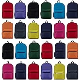 Yacht & Smith Wholesale 24 Packs Backpacks Colorful, Bulk 17 inch Lightweight Outdoor Travel Gym Corporate Events Bag
