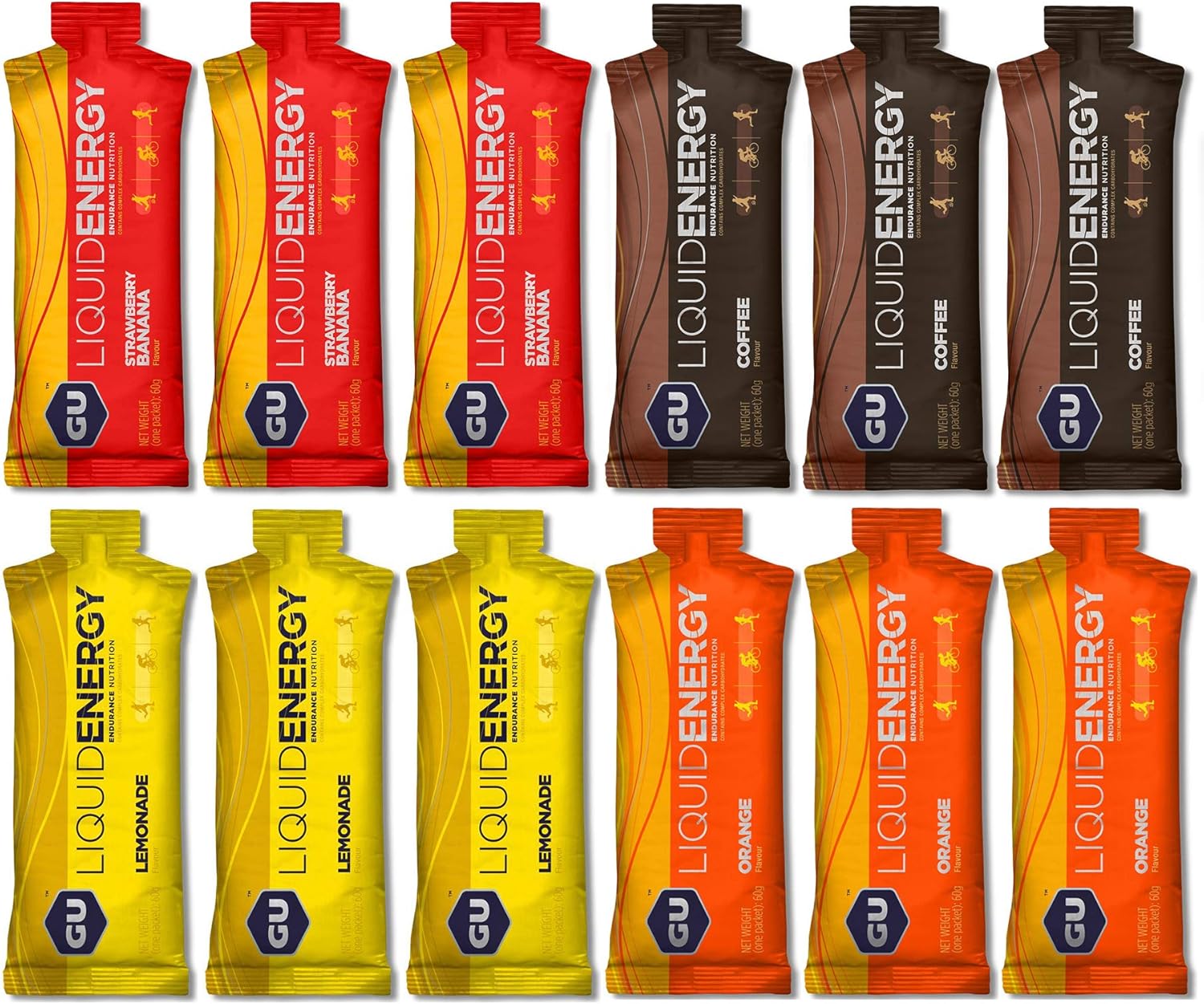 GU Liquid Energy Gel Pack especial de prueba 4x3 geles de 60g