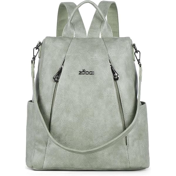 Amazon.com: rofozzi Structured Vegan Leather Backpack Purse 