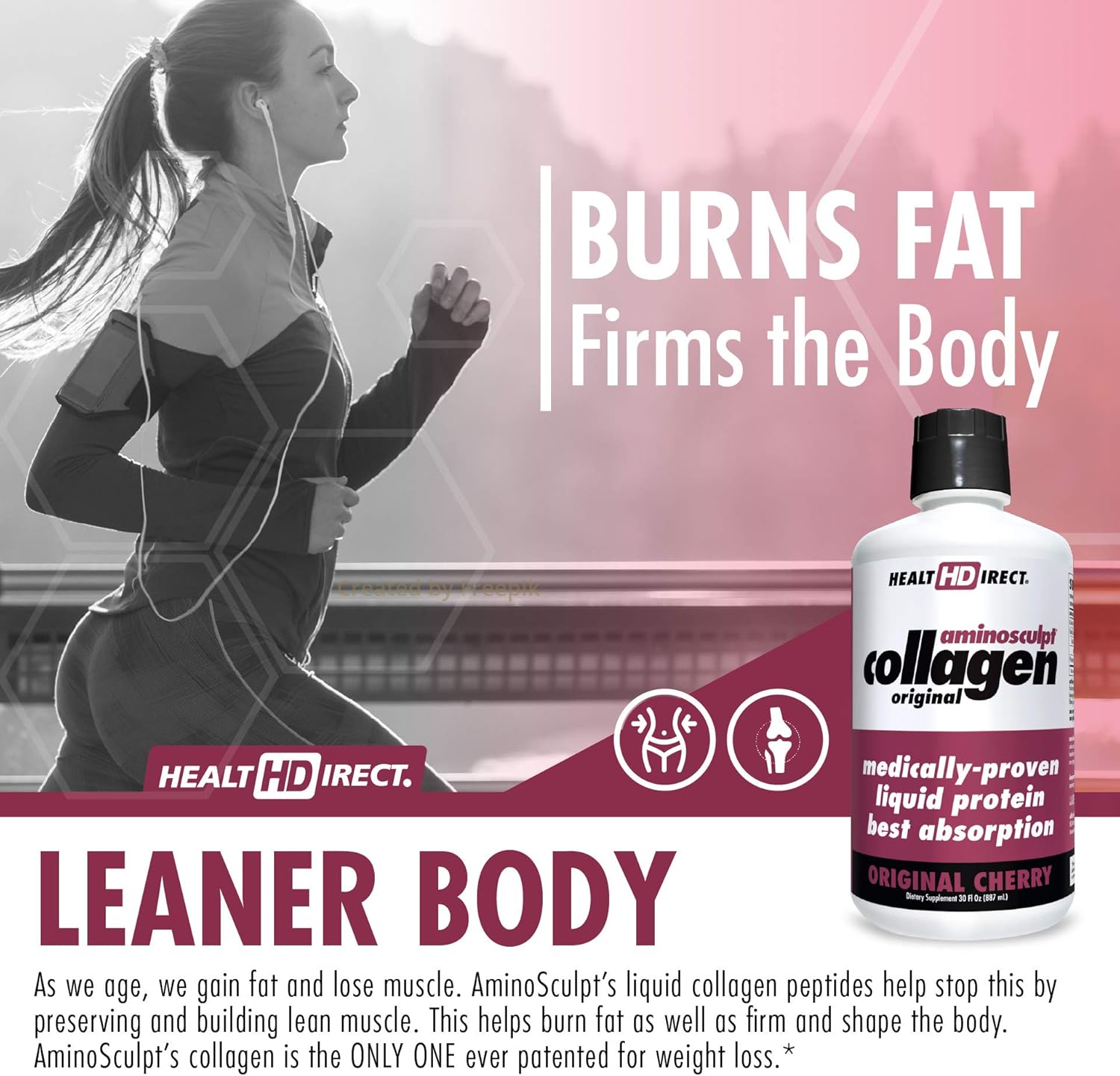 AminoSculpt Liquid Collagen Supplement (Tart Cherry Flavor) from Health Direct, 30 Fl Oz, 16,000 mg Strength: Health & Personal Care