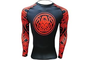 Gruff Combat BJJ Rash Guards Grappling MMA Jiu Jitsu No Gi UFC Shirt Fight Wear, Long Sleeves.