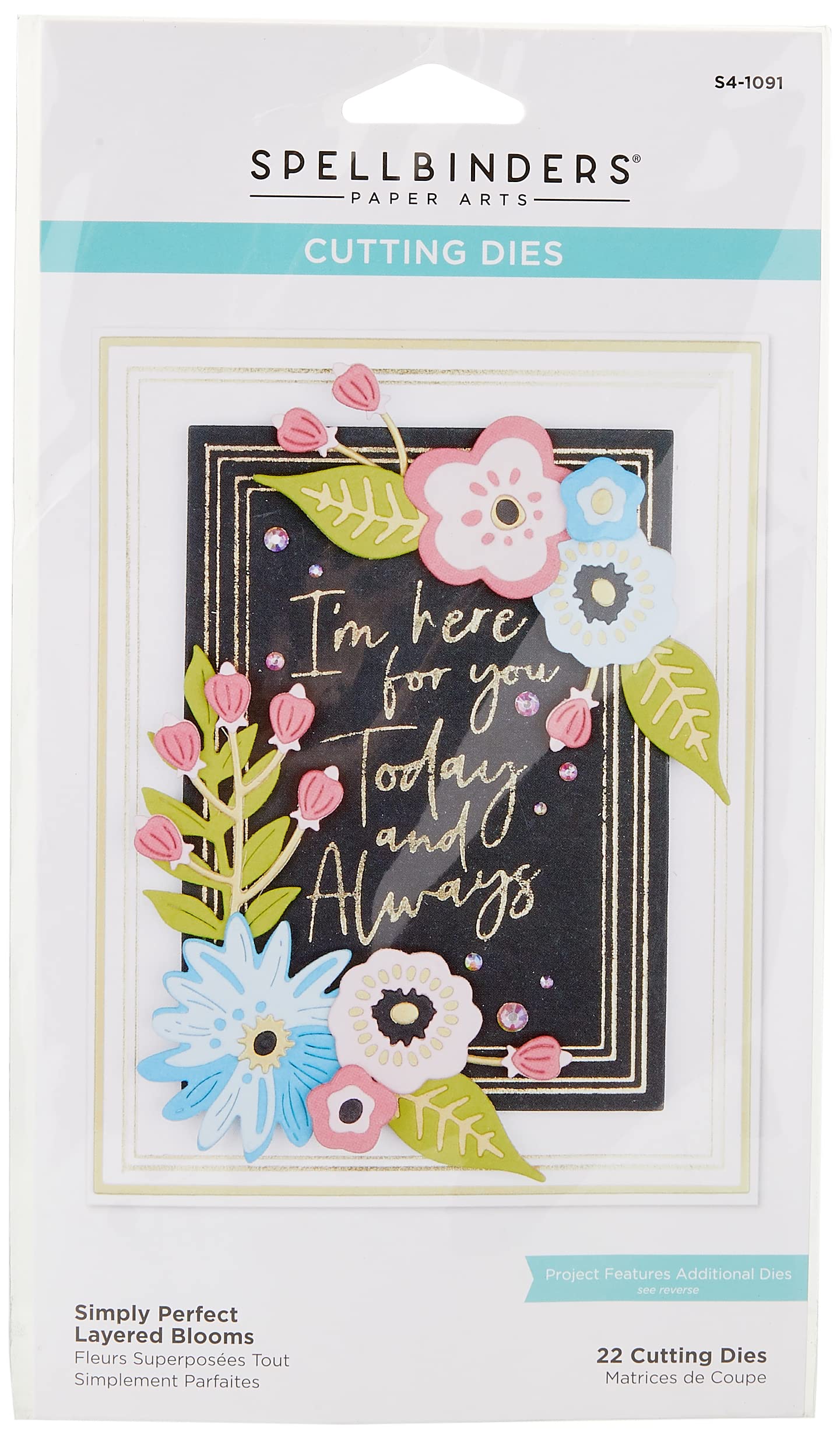 SPELLBINDERS Etched Dies-Simply Perfect Layered Blooms, Metal