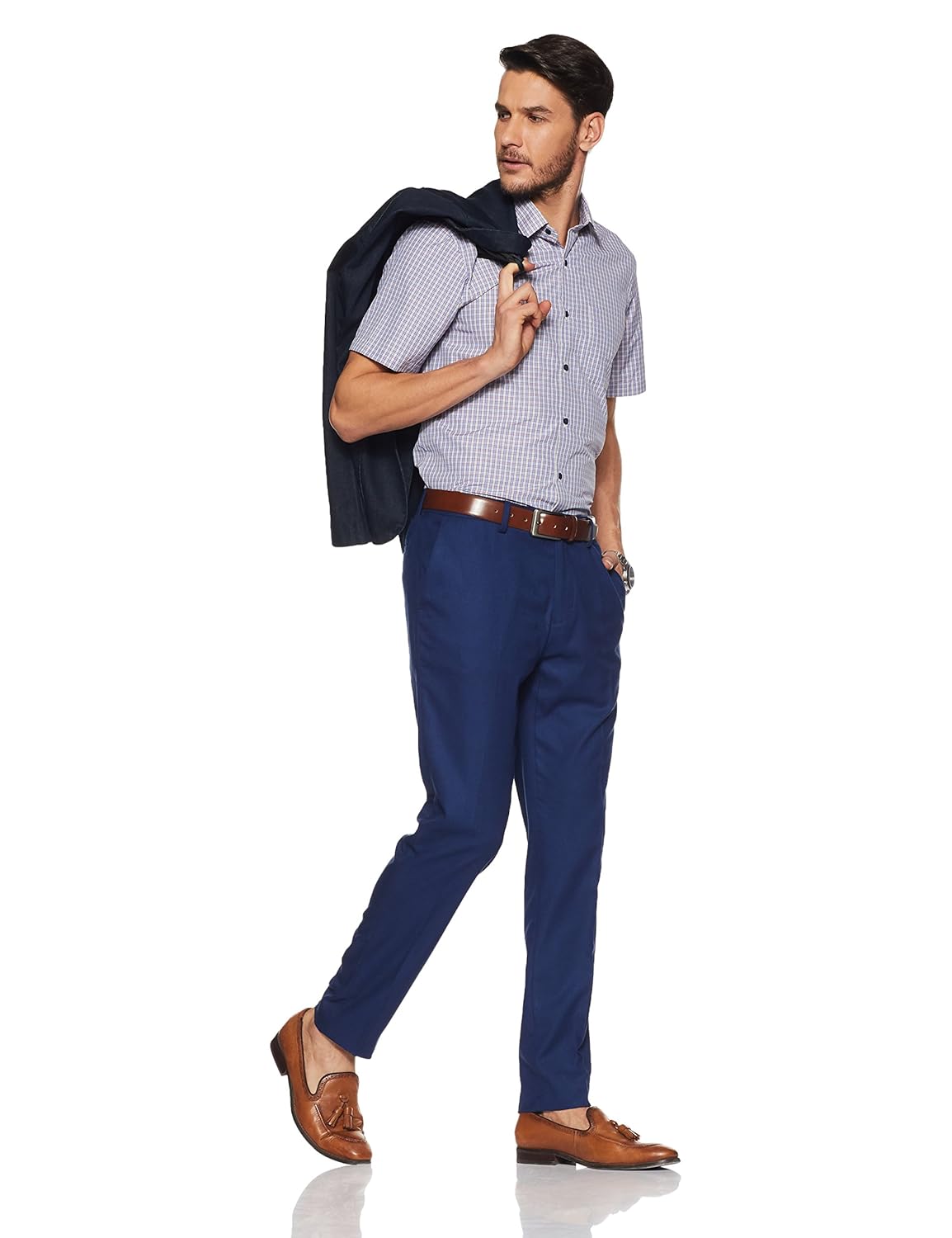 peter england men's solid regular fit formal shirt