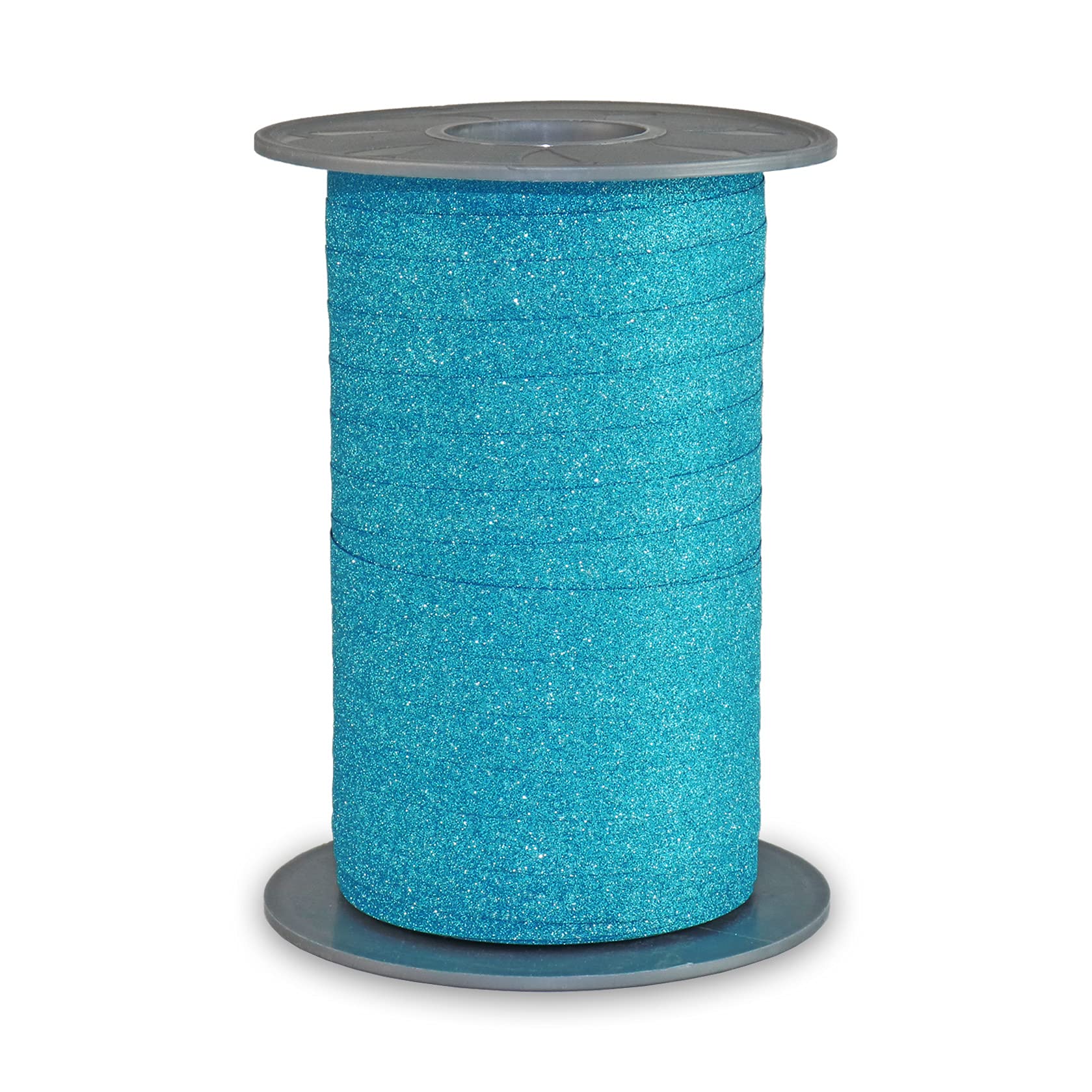 Prasent - Poly Glitter Curling Ribbon Turquoise 10 mm Width, 100 m Length