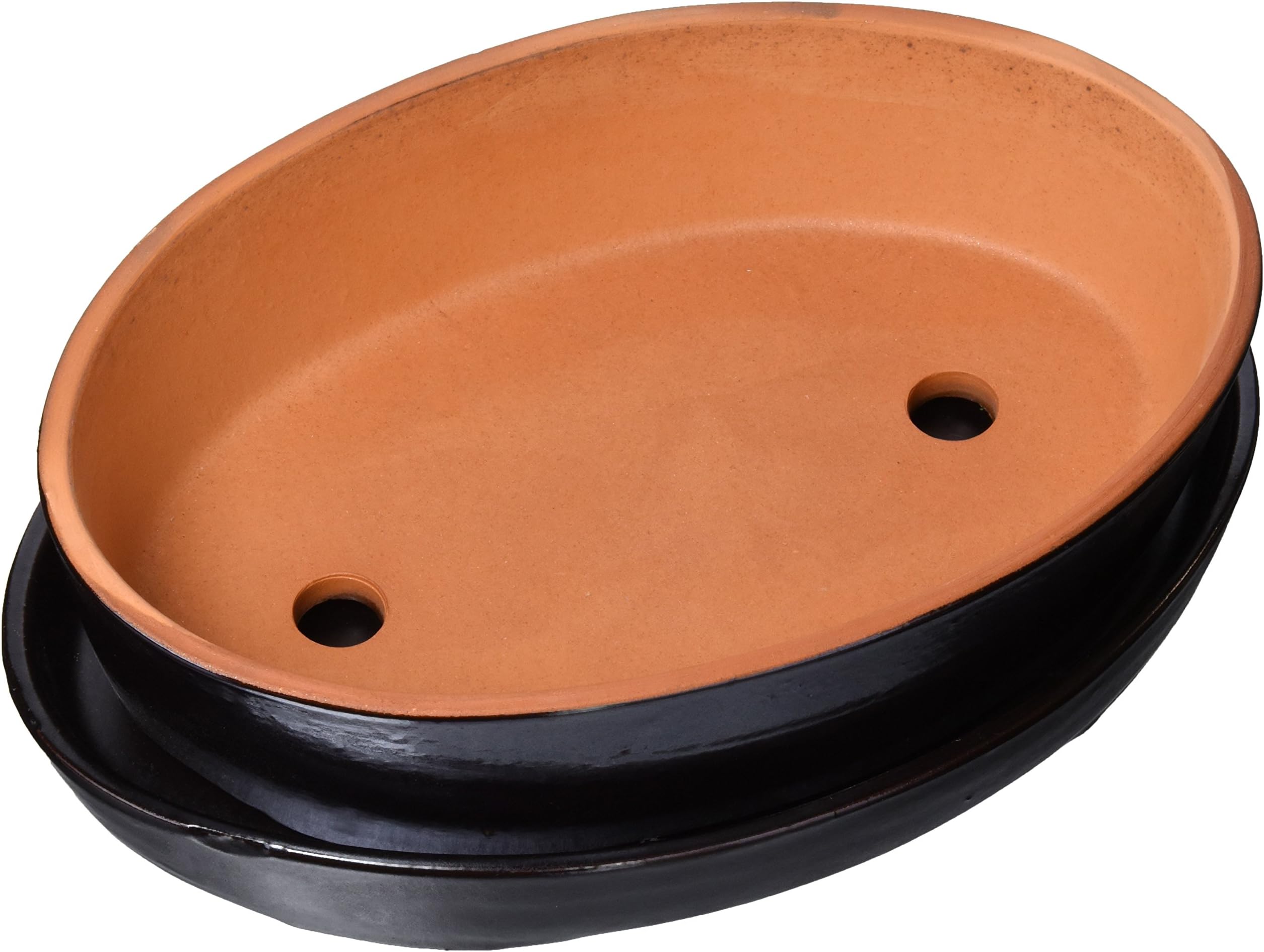 Herstera Garden Bonsai Osaka – Flowerpot With Dish 25 x 17 x 7 cm, Black