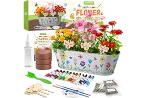PLANTMEW Paint & Plant Flower Growing Kit for Kids - Fun Kids Gardening Set - Unique Birthday, Crafts & Arts, Gardening Gifts for Girls & Boys, Ages 5, 6, 7, 8-12 Years Old