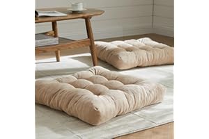 EzKamfort Floor Pillows Cushions for Adults - 22 x 22 Inch Meditation Cushion Pillow Square Floor Pillow Memory Foam Added Floor Cushion, Extra Large Floor Pillow Seating Cushions for Sitting on Floor