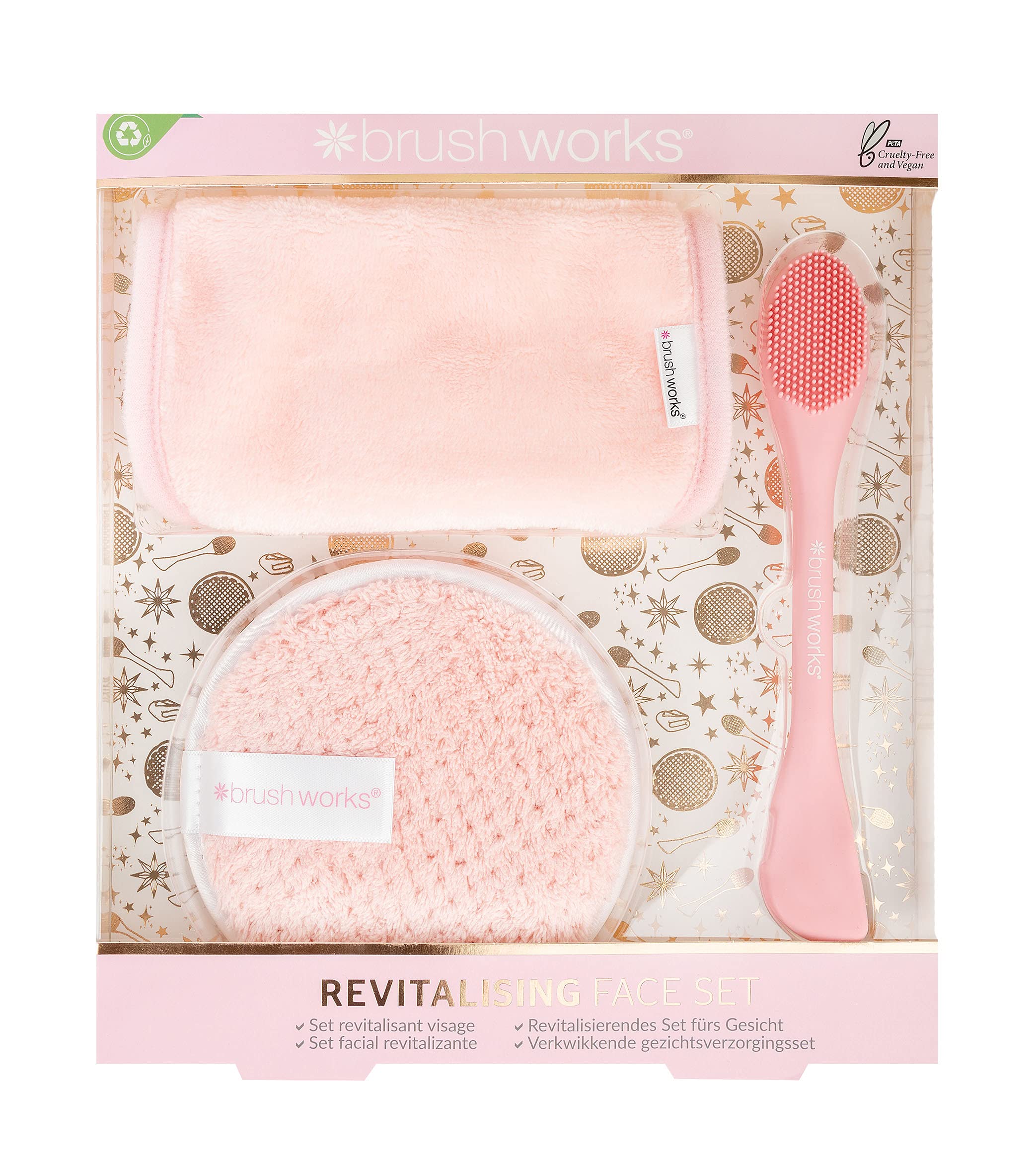 Brushworks Revitalising Face Set, Pink, One Size