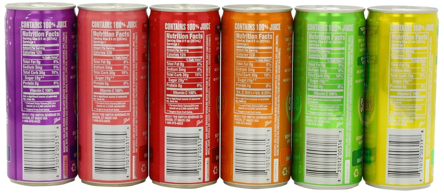 The Switch Sparkling Juice, Variety Pack, 8Ounce Cans (Pack of 24) Food, Beverages Tobacco