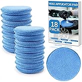 HeatPure 18 Pack Car Wax Applicator Pad 5 Inch, Foam Microfiber Applicator Pad for Car Buffing, Detail Polishing, Tire Shine Applicator, Cleaning and Fine Polishing