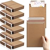 Fainne 300 Pack 6 x 8 Inch Rigid Mailers Self Adhesive Seal Photo Document Mailers 250gsm Keep Flat Kraft Photography Cardboard Envelopes for Shipping Cd, Photo, Gift Card, Document, Paper