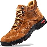 FLYLAND Men's Chukka Boots Casual Leather Shoes Ankle Shoes Non Slip Breathable Comfortable Mid Top for Driving Walking Outdoor