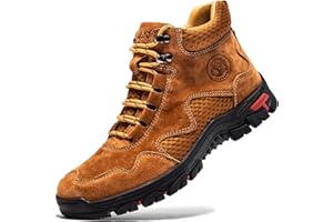 FLYLAND Men's Chukka Boots Casual Leather Shoes Ankle Shoes Non Slip Breathable Comfortable Mid Top for Driving Walking Outdoor