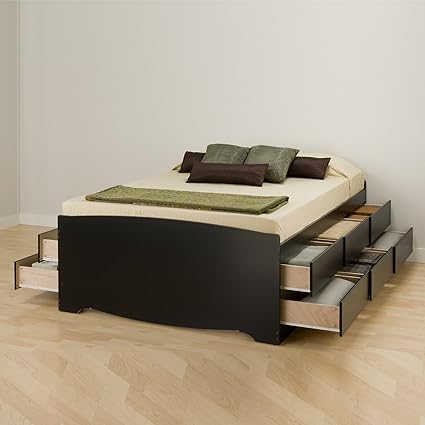 Amazon Com Prepac K Tall Queen Sonoma Platform Storage Bed With
