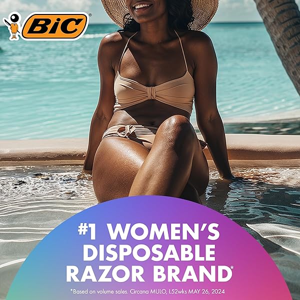 BIC SOLEIL SMOOTH SCENTED WOMEN’S DISPOSABLE WITH 3 BLADE RAZORS, LAVENDER SCENTED HANDLES AND LUBRICATING STRIP, 4-PACK