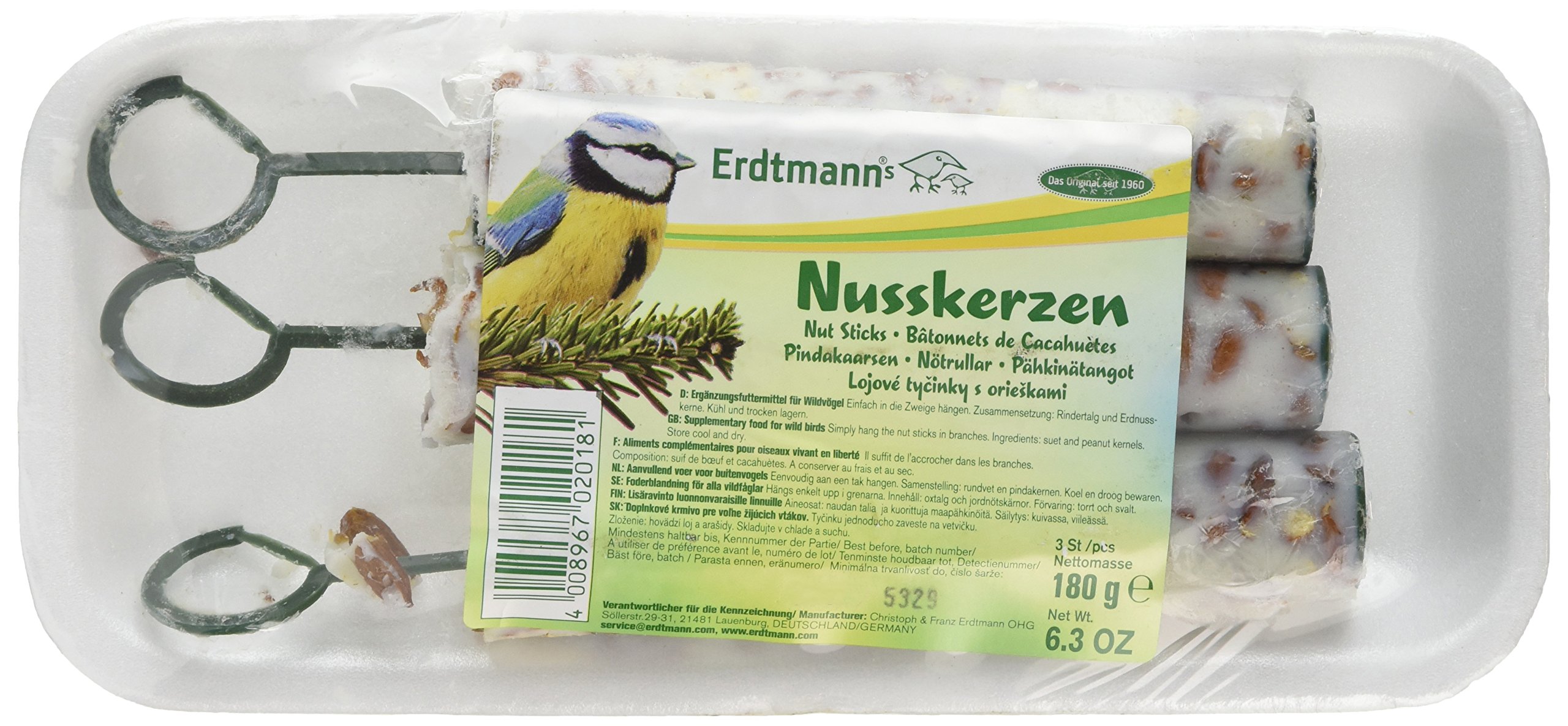 Erdtmann Food Sticks With Peanuts, Pack of 3