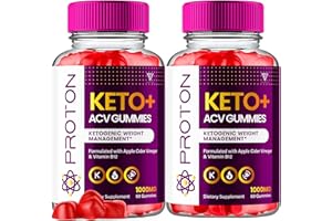 FYVUS (2 Pack) Proton Protein Keto ACV Gummies, Proton Keto + ACV Gummies Advanced Weight Loss Apple Cider Vinegar Folate Vitamin Supplement 1000MG, Proton Keto Gummies Keto + ACV Folic Acid (120 Gummies)
