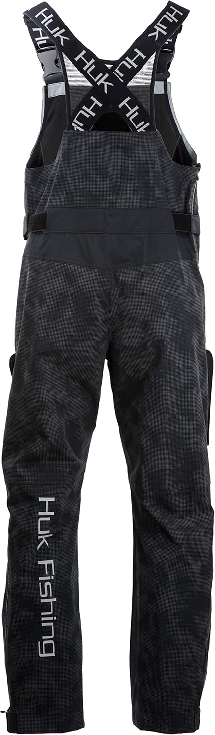 HUK Leviathan Men's Rain Bib- Black, Small: Clothing