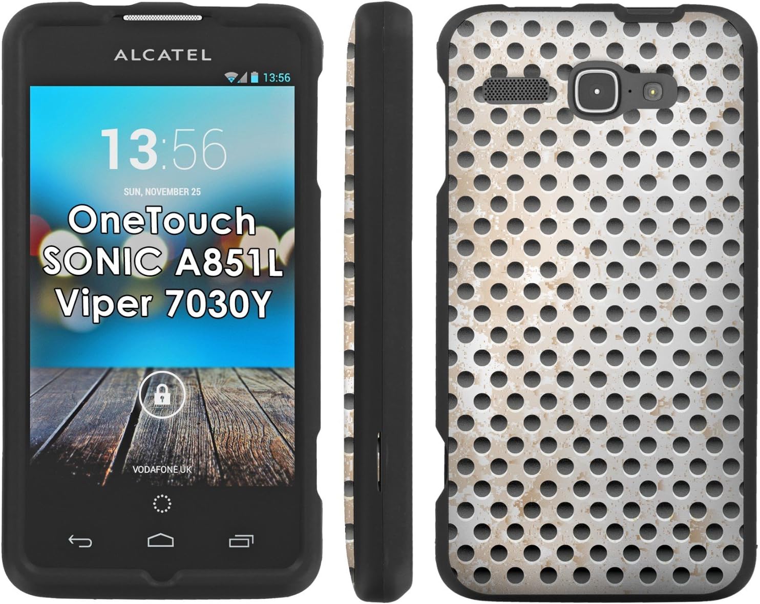Rusty Metal - Mobiflare Alcatel OneTouch Sonic 851L 7030Y Viper Slim Guard Armor Black Phone Case