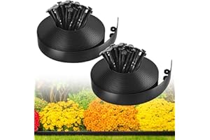 MIXC Garden Edging Border, 100FT 2 Inch Tall Plastic Landscape Edging with 150 Stakes, Flexible Tool-Free Lawn Border for Yard, Flower Bed & Landscaping
