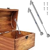 2 Pack Soft Close Toy Box Hinges for Heavy Curved, Round, Arched and Flat Lids - HBL' 150N Gas Strut Spring Safety Hinges to