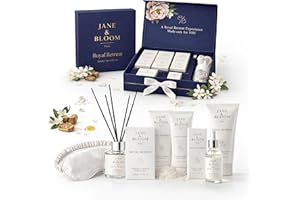 Royal Retreat Luxury Spa Gift Box for Women, Cedar & Neroli Bath and Body Gift Set, Relaxing Home Spa Kit with Bath Salt, Bod