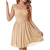 Wedtrend Sparkly Homecoming Dresses for Teens Ruffle Strap 80s Dress Short Cocktail Dresses