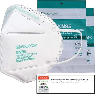 Amazon Com 20 Pack Powecom Kn95 Masks Eua Listed Approved On Appendix A Authorized Disposable Respirator Non Niosh Gb2626 2006 20 Count Clothing