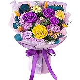 Beaulasting Roses Flowers for Delivery Prime Forever Flowers Preserved Roses Bouquets Purple Flower Birthday Gifts for Women Valentine's Day Mothers Day Graduation