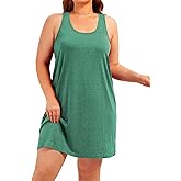 Plus Size Tank Nightgowns Women Sleepwear Racerback Sleeveless Night Gown Dresses Sleep Shirts