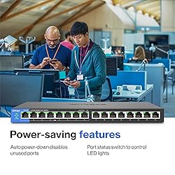 Linksys LGS116P 16 Port Gigabit Unmanaged Network