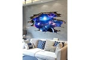 SENGTER 3D Wallpaper Waterproof Ceiling Stars Galaxy Decor Wall Mural Outer Space Decor Removable Kids Wall Decals Planet Pos