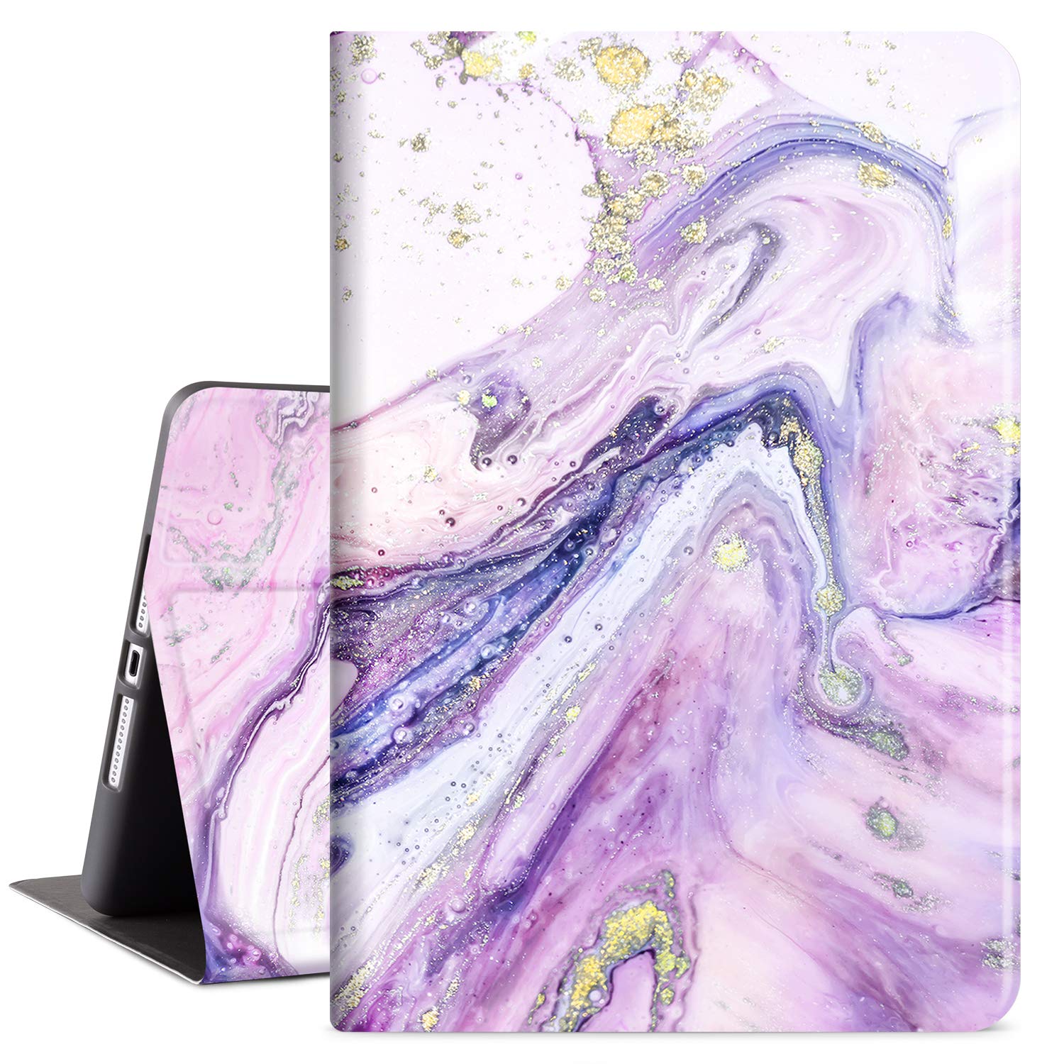 Photo 1 of Vimorco Slim Case for iPad 9th 8th 7th Generation 10.2 Inch 2021 2020 2019, for iPad 10.2 Case Hybrid Shockproof Protector Cover for iPad 7/8/9 Gen Adjustable Stand Auto Wake/Sleep, Purple Quicksand