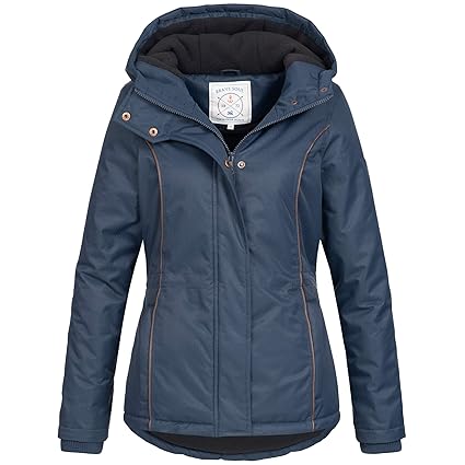 Azuonda Damen Winter Jacke Parka Winterjacke warm gefüttert wasserabweisend Kapuze Az100 XS-XXL 2-Farben