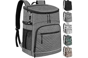 CAPOLO Cooler Backpack Insulated Leakproof Waterproof Backpack Cooler Bag 30 Cans, Large Capacity Lightweight Travel Camping Beach Backpack Cooler Ice Chest for Men and Women