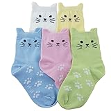 T.H.L.S Tandi Kids Girls Cotton Novelty Cats Crew