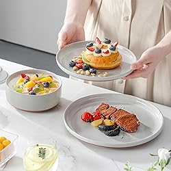 MALACASA Plates and Bowls Sets, 18 Pieces Modern