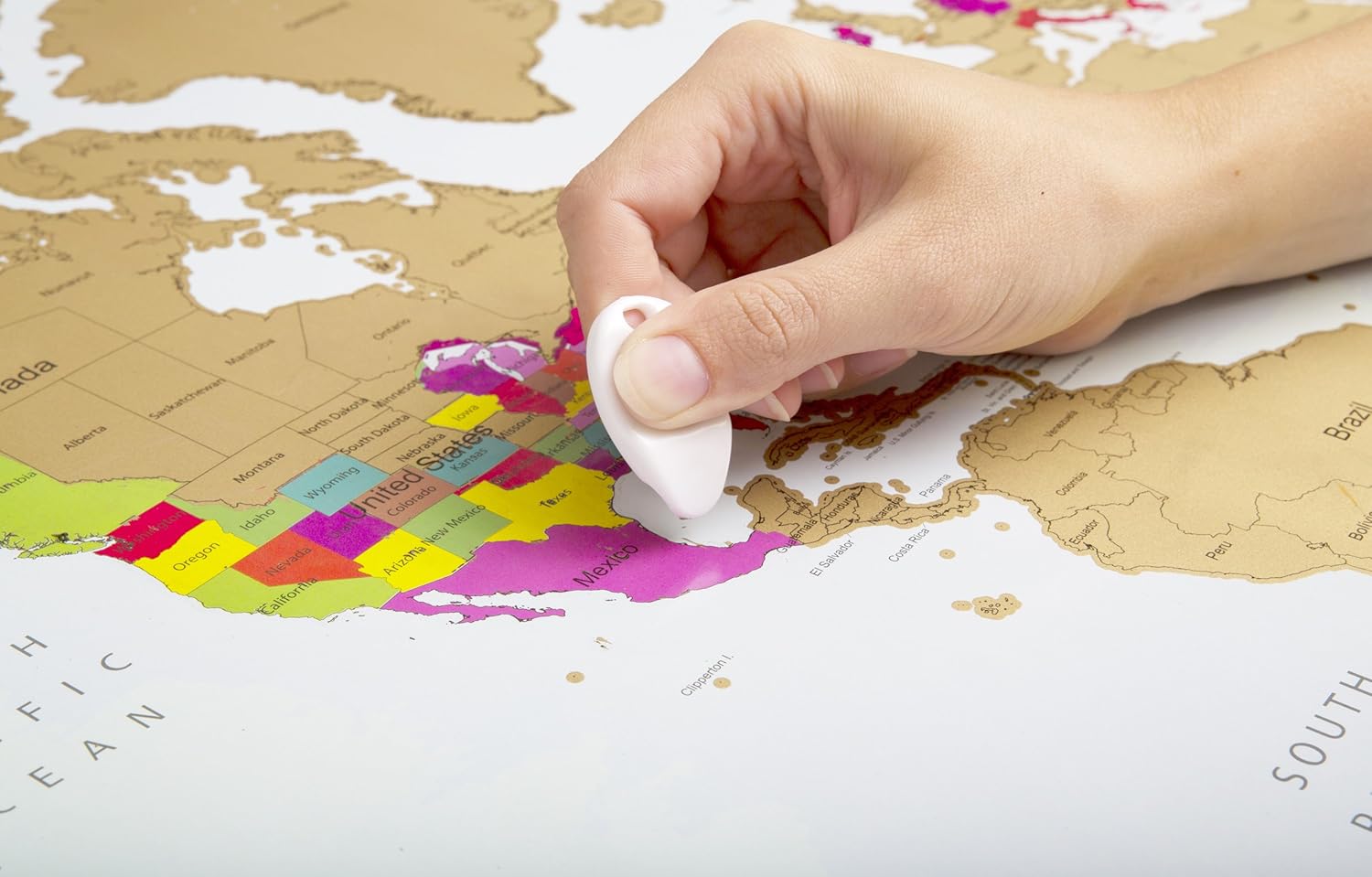 Globe Quest Mappa del Mondo Da Grattare con Ban re dei Diversi Paesi Colorata e Divertente