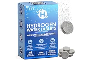 60 Ct Hydrogen Water Tablets – Magnesium Tablets for Energy, Hydration & Muscle Function –Support Recovery, Fatigue and Menta