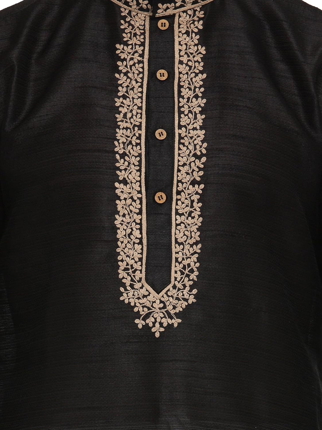 rg designers black self design full sleeves kurta pyjama set