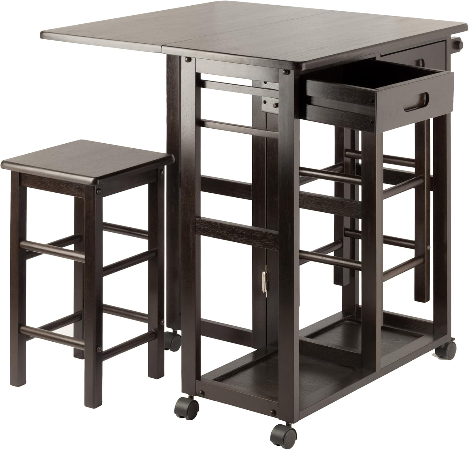 Winsome Suzanne 3-PC Set Space Saver Kitchen, Coffee Finish: Furniture & Decor