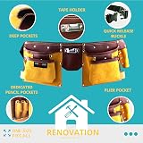 Tucano 11 Pocket Leather Tool Belt Carpenter Quick Release Work Holder Builder view 4