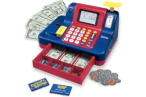 Learning Resources Pretend & Play Teaching Cash Register - Math Games, Shopping Grocery Store Playset, Fine Motor Skills, Gifts For Boys and Girls
